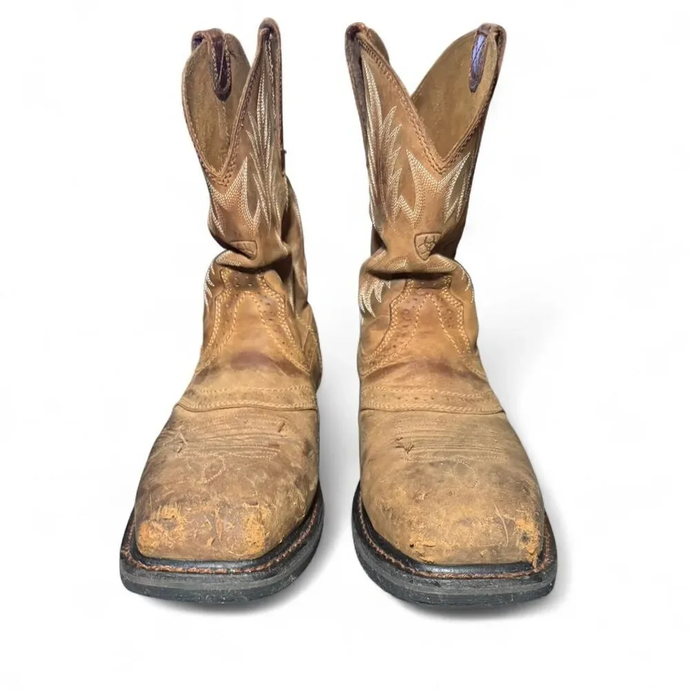 Ariat Work Men’s Steel Toe Boots Sz 9D Brown Leather EH ASTM F2413-17